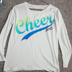 Kids white and sparkly green/blue shirt